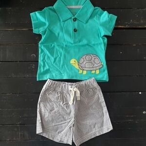 Simple Joys Carter's NWOT Baby Boy 6-9 Months Two Pieces Outfit Set Turtle Top